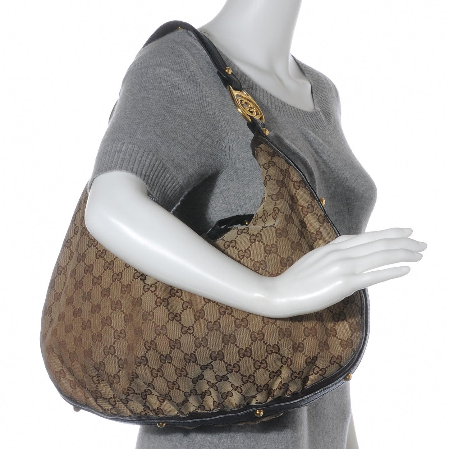 Monogram Interlocking Medium Hobo Ebony
