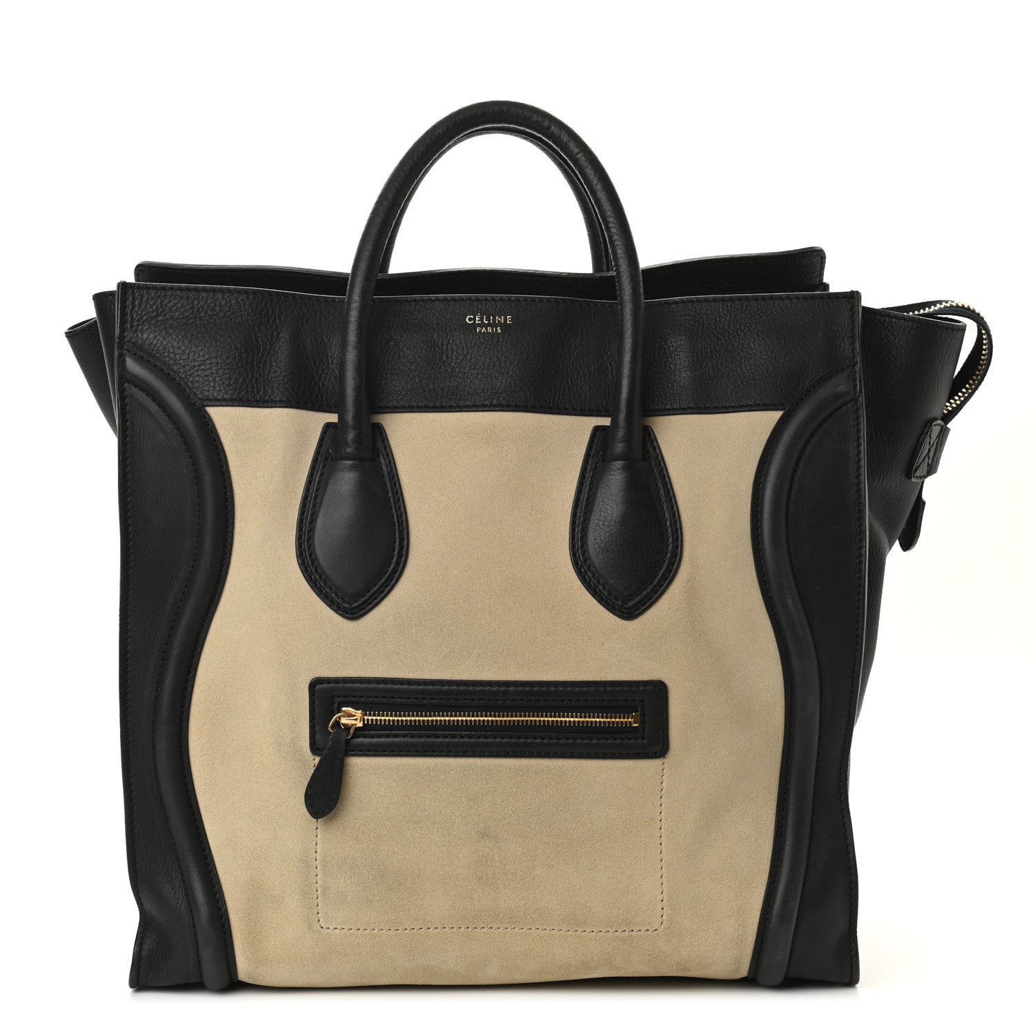 Celine Nubuck Smooth Calfskin Medium Luggage Black 1 of 14