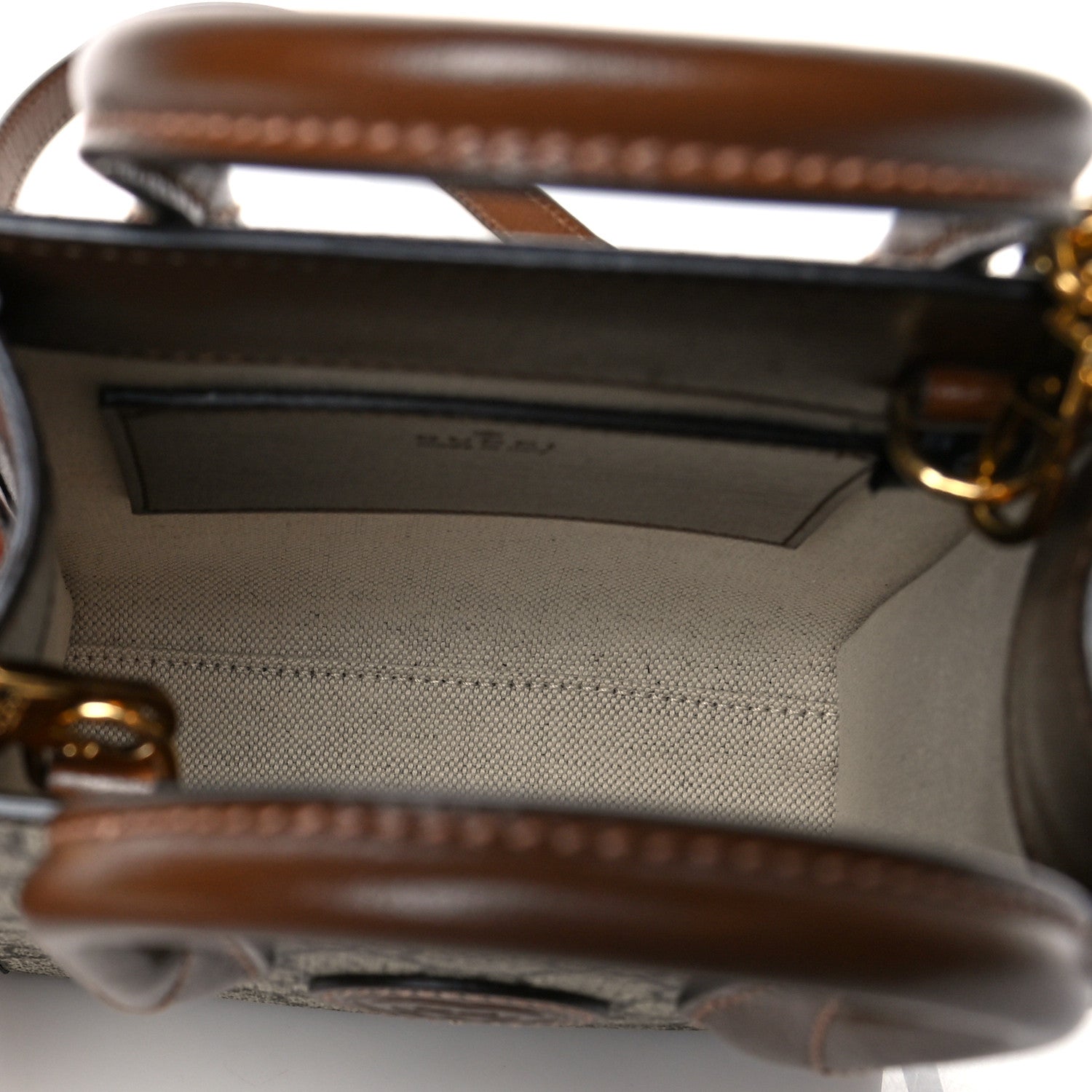 Gucci GG Supreme Monogram Azalea Calfskin Mini Retro Interlocking G Tote Bag Beige Ebony Brown Sugar 5 of 11