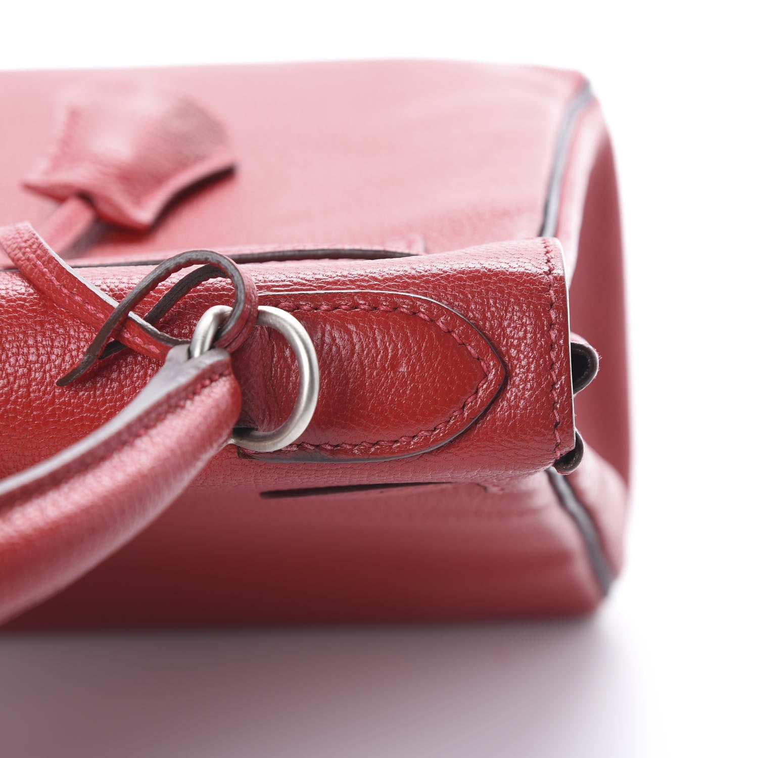 Hermes Chevre Mysore Horseshoe Kelly Retourne 28 Rouge Garance Bleu Obscur 8 of 38