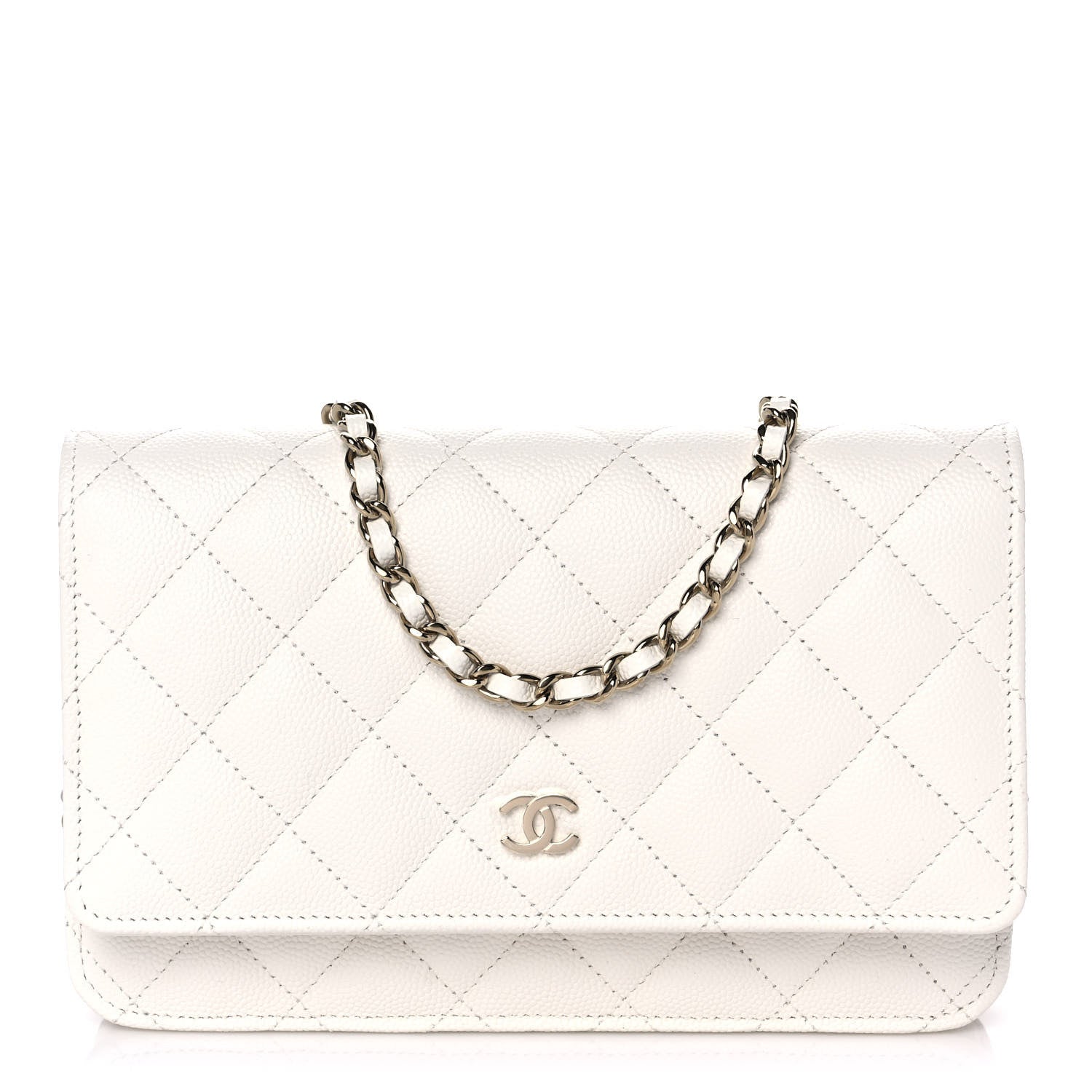 Chanel Caviar Quilted Wallet On Chain WOC White 1 of 11