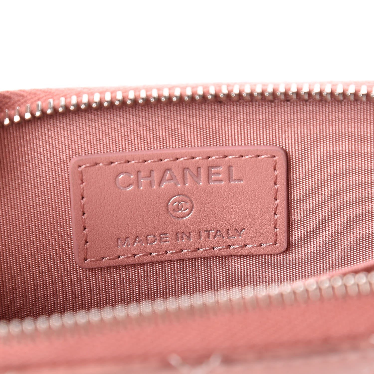 Chanel Ombre Patent Calfskin Quilted Small Zip Around Coin Purse Pink White 6 of 11