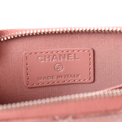 Chanel Ombre Patent Calfskin Quilted Small Zip Around Coin Purse Pink White 6 of 11