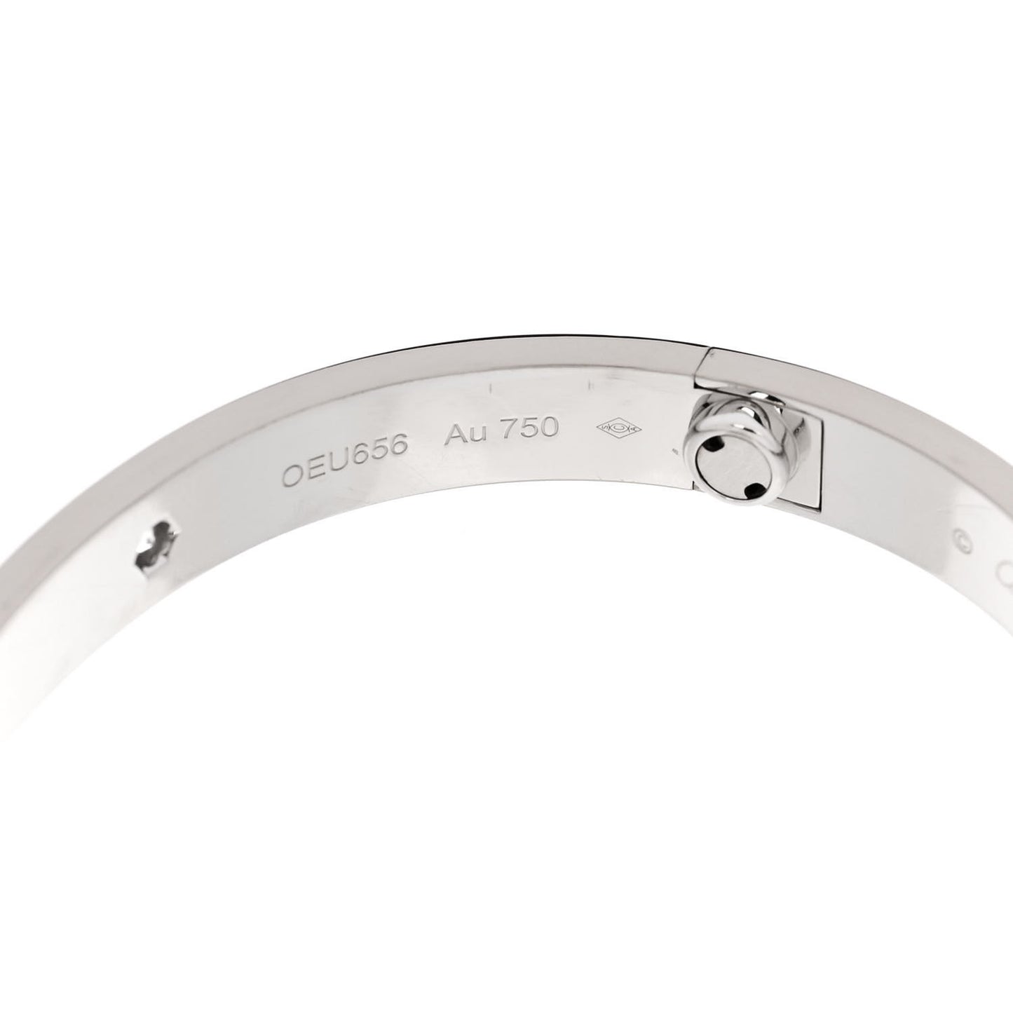 18K White Gold 4 Diamond LOVE Bracelet 16