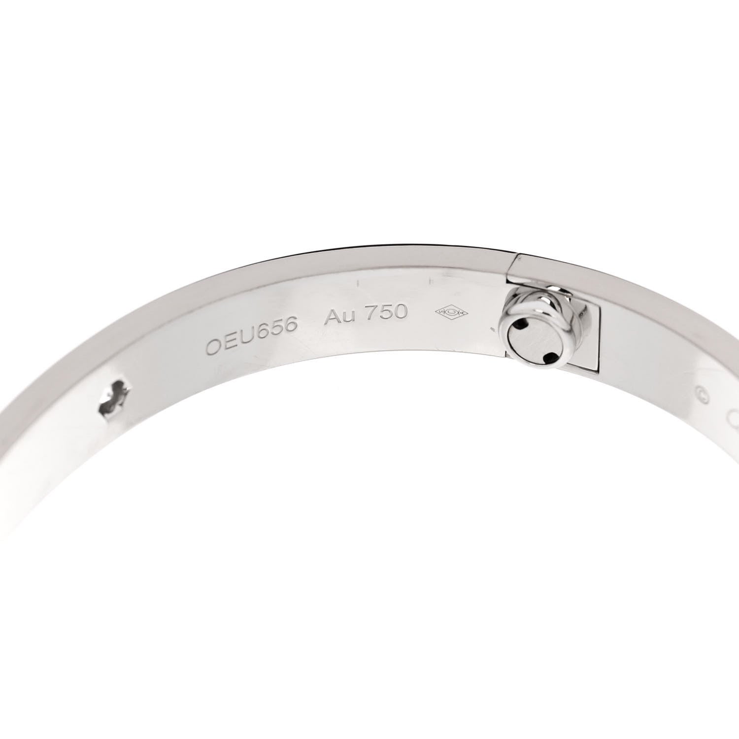 Cartier 18K White Gold 4 Diamond LOVE Bracelet 16 7 of 9