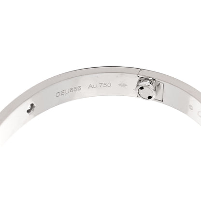 Cartier 18K White Gold 4 Diamond LOVE Bracelet 16 7 of 9
