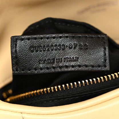 Saint Laurent Lambskin Quilted Toy Loulou Puffer Monogram Chain Satchel Jaune Pale 7 of 10