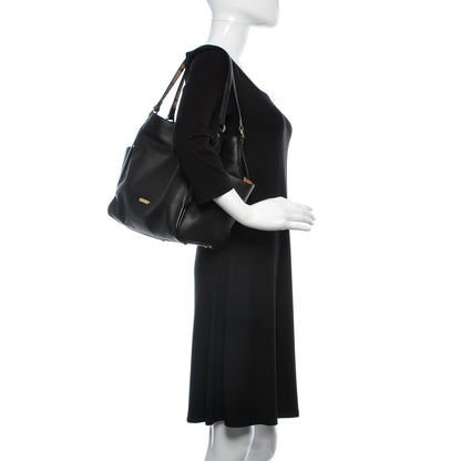 Burberry Calfskin Haymarket Check Small Canterbury Tote Black 2 of 11