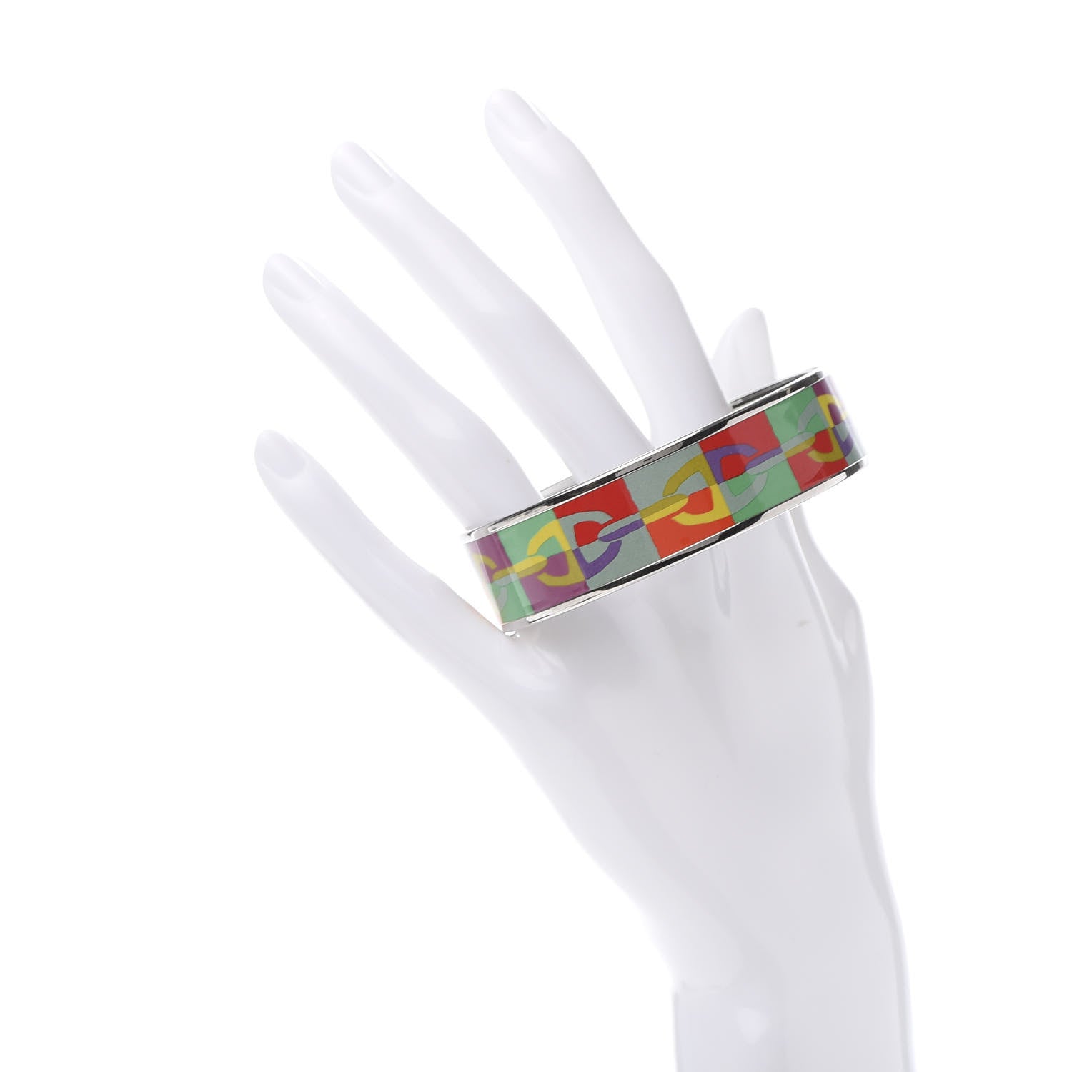 Hermes Enamel Printed Optique Chaine D'Ancre Wide Bracelet 70 2 of 5
