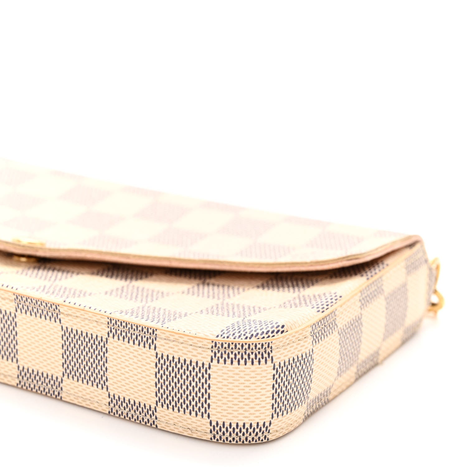 Louis Vuitton Damier Azur Pochette Felicie Chain Wallet Rose Ballerine 10 of 11