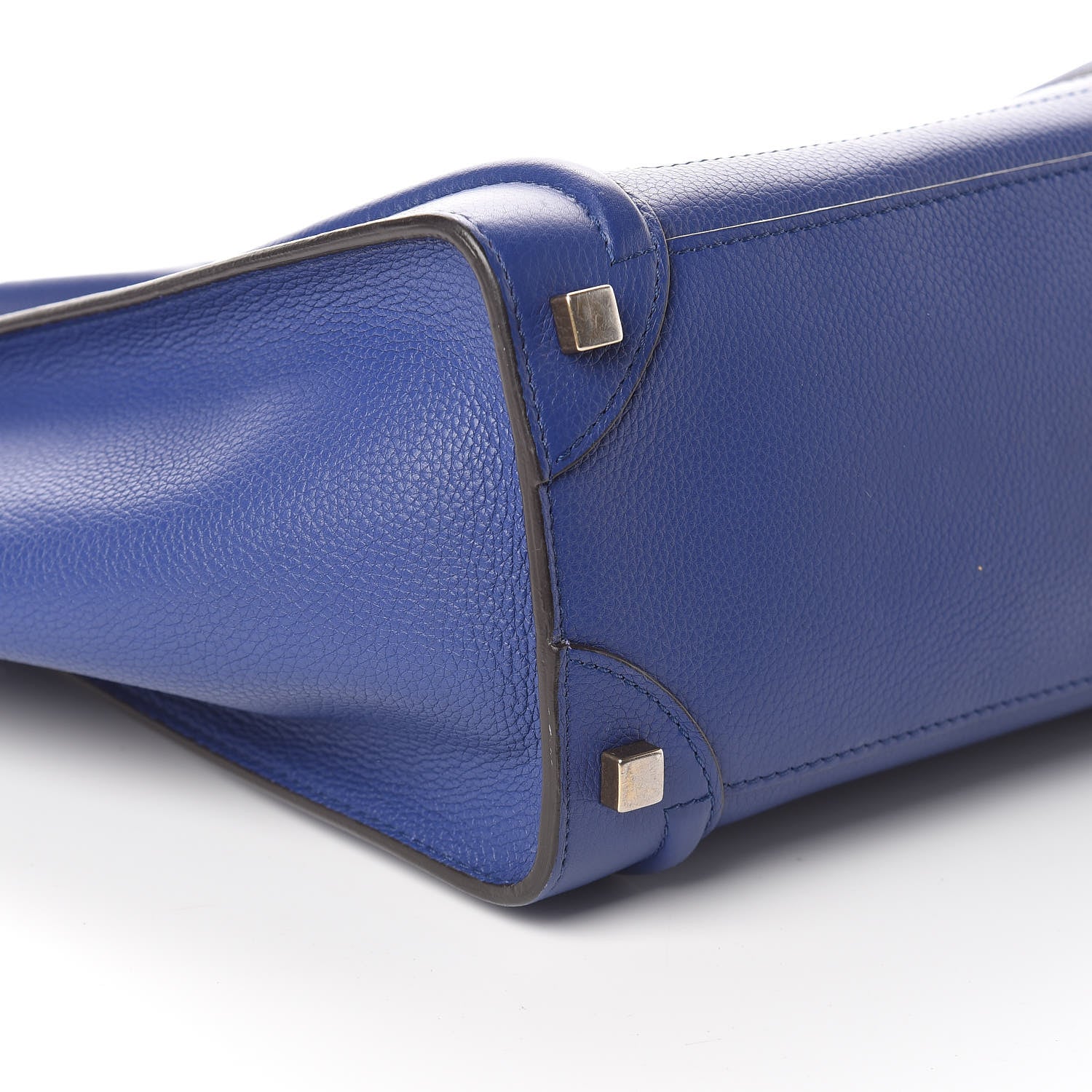 Celine Drummed Calfskin Micro Luggage Indigo 8 of 9