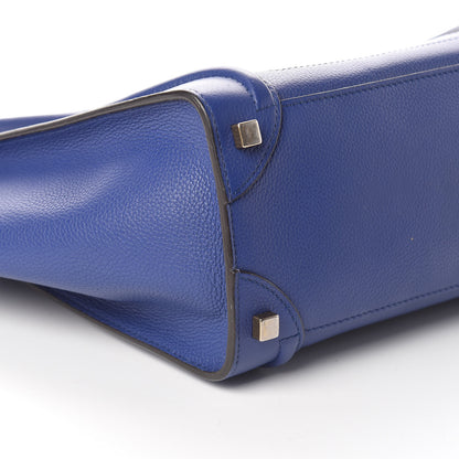 Celine Drummed Calfskin Micro Luggage Indigo 8 of 9