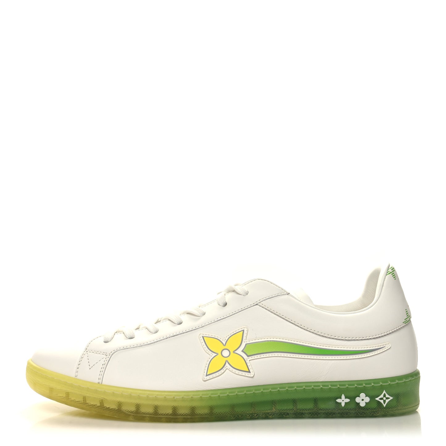 Calfskin Mens Luxembourg Samothrace Sneakers 9.5 White Yellow Green