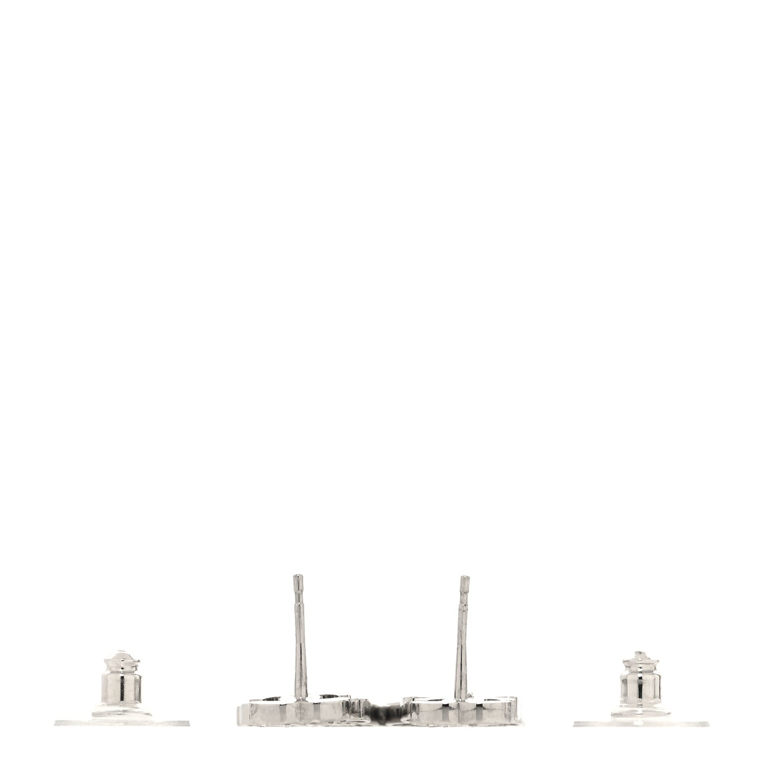 Chanel Crystal Emoji Choupette Cat CC Earrings Silver 3 of 4