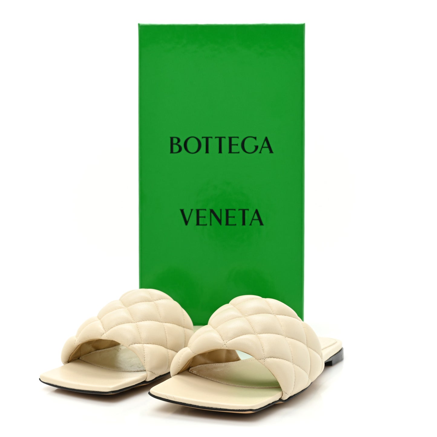 Nappa Matelasse Padded Flat Sandals 36 Sea Salt