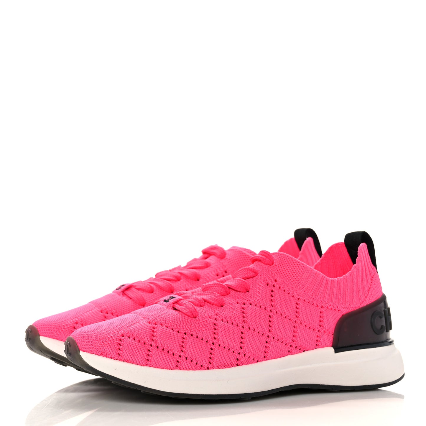 Mixed Fabrics Knit Sneakers 35.5 Pink