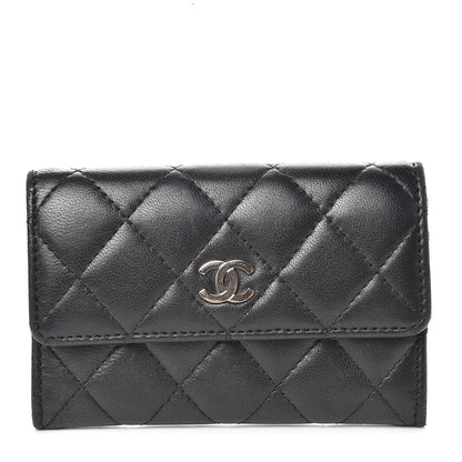 Chanel Lambskin Quilted Flap Card Holder Black 1 of 9