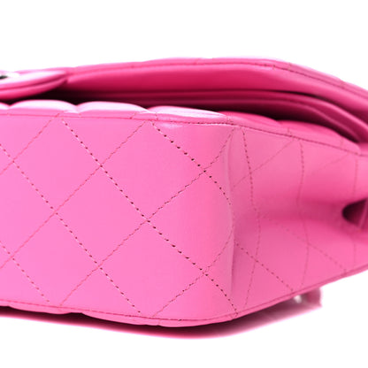 Chanel Lambskin Quilted Medium Double Flap Neon Pink 10 of 10