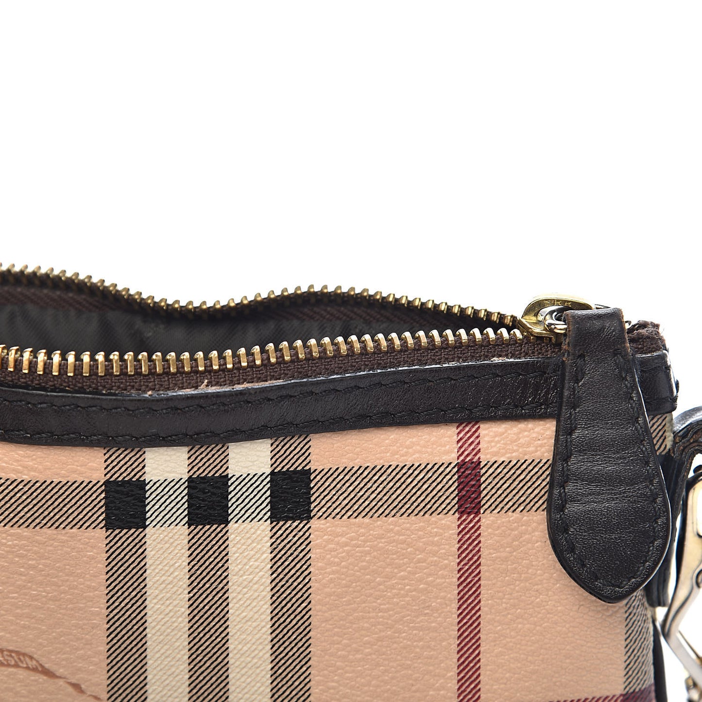 Haymarket Check Small Peyton Crossbody Clutch Bag Chocolate