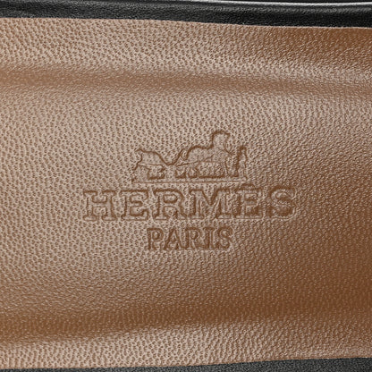 Hermes Box Calfskin Oran Sandals 40.5 Black 7 of 9