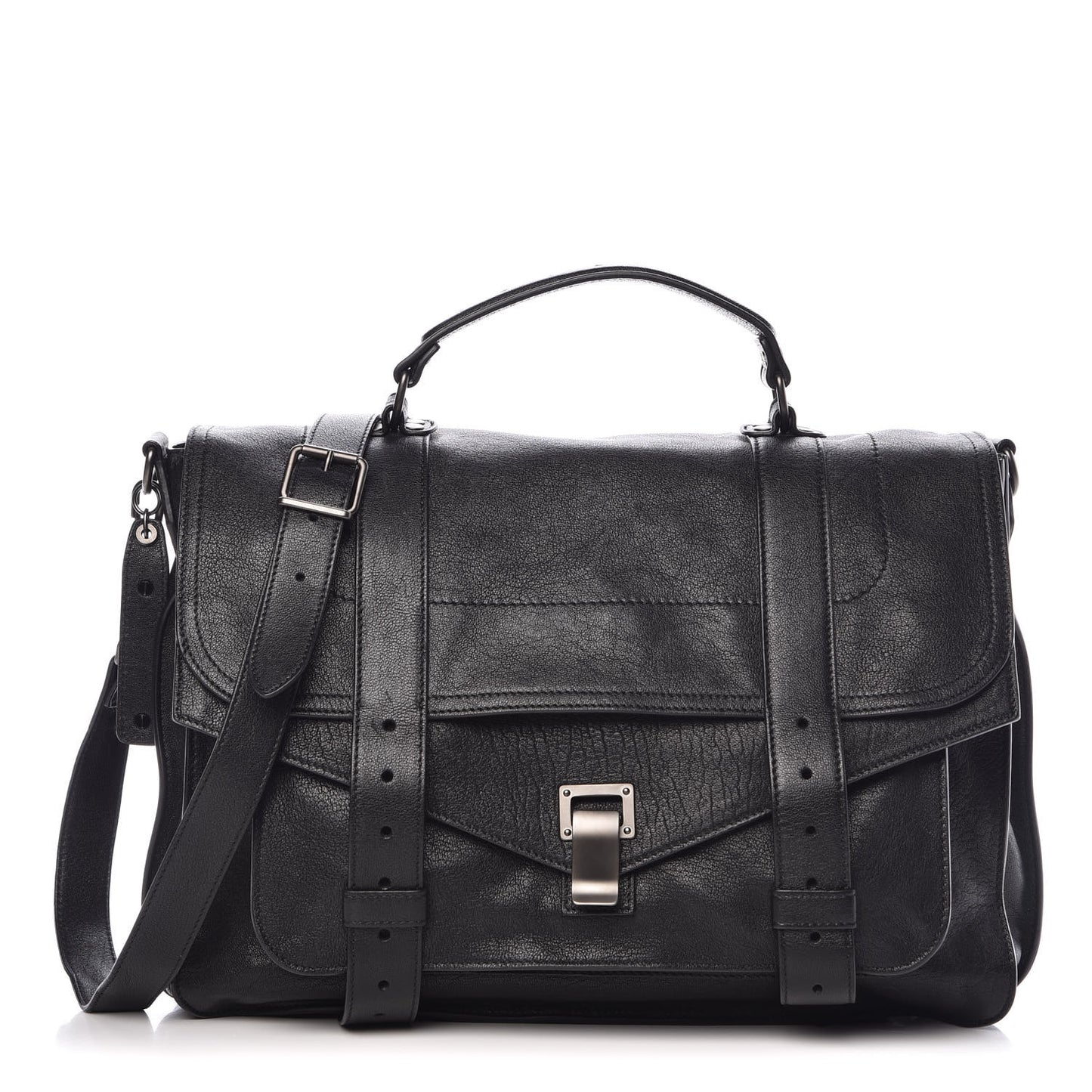 Lambskin PS1 Large Satchel Black
