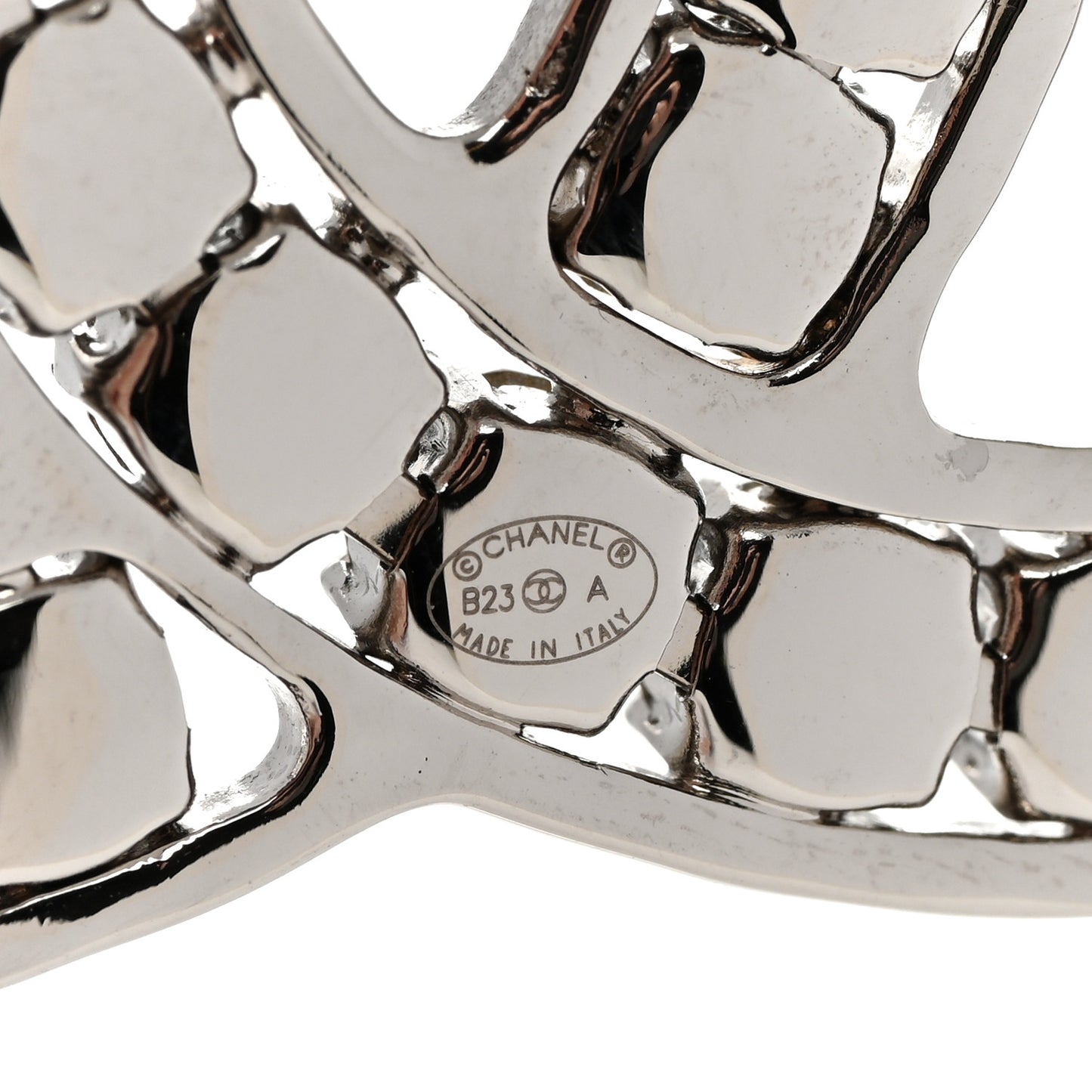 Crystal Large CC Brooch Silver
