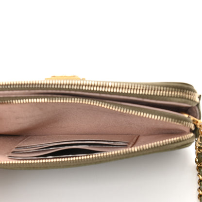 Chanel Caviar Quilted Small Boy Clutch With Chain Khaki 7 of 15