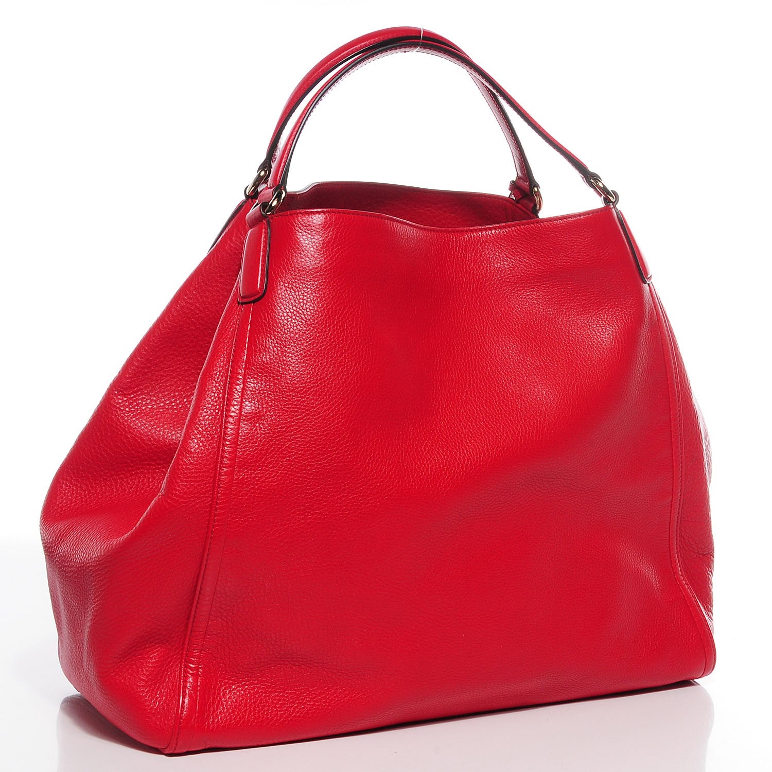 Gucci Pebbled Calfskin Large Soho Shoulder Bag Red 3 of 9