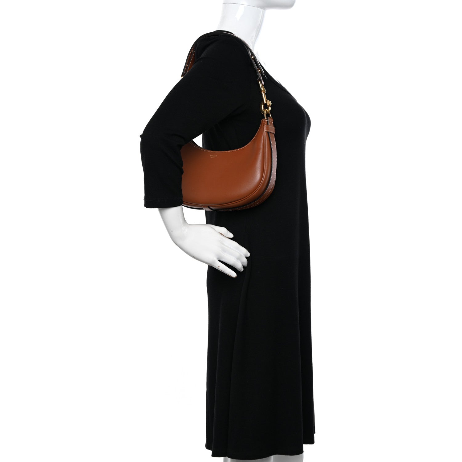 Celine Smooth Calfskin Medium Strap Ava Shoulder Bag Tan 2 of 10