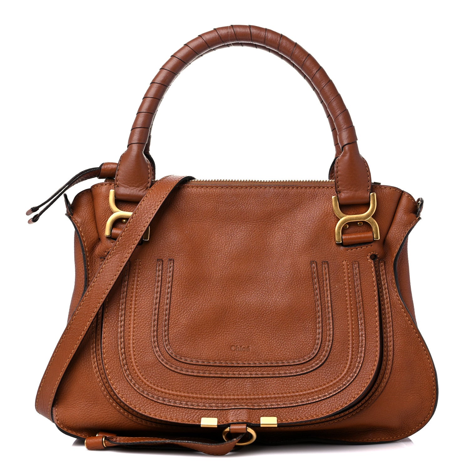Chloe Calfskin Medium Marcie Satchel Tan 1 of 15
