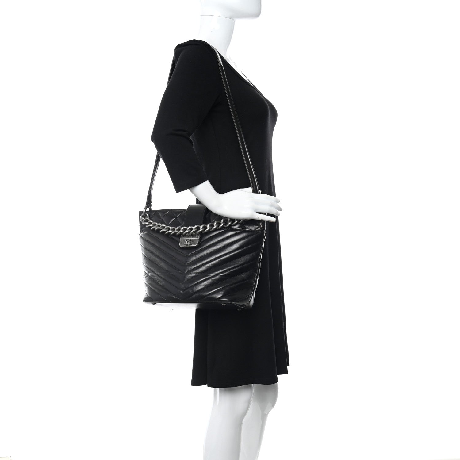 Chanel Aged Calfskin Quilted Mad About Quilting Small Hobo Black 2 of 10