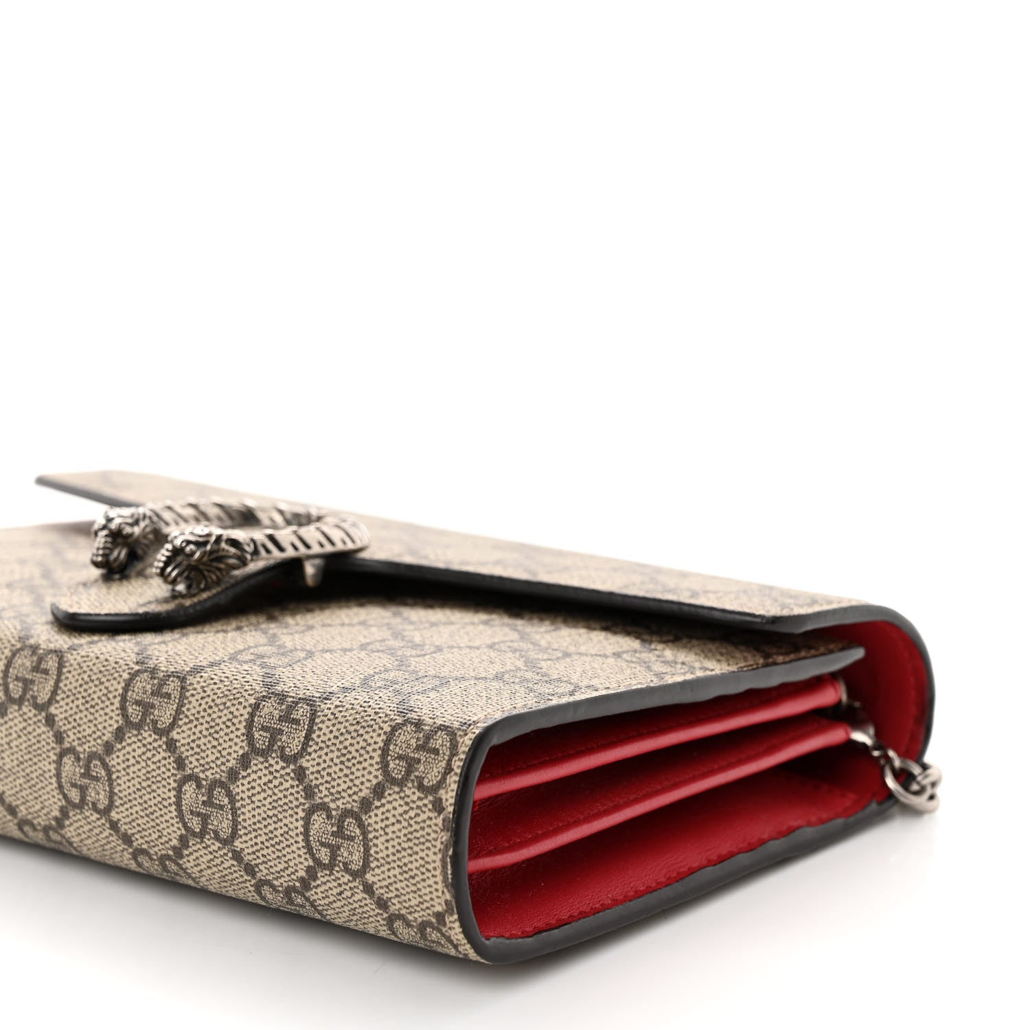 Gucci GG Supreme Monogram Mini Dionysus Chain Wallet Beige Vulcanic Red 10 of 10