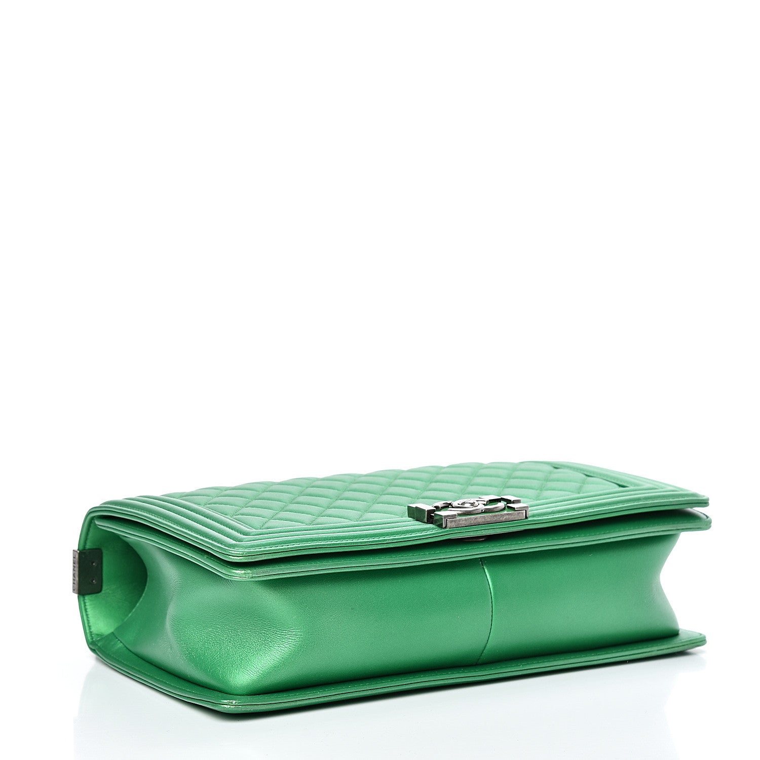 Chanel Metallic Calfskin Quilted New Medium Boy Flap Green 3 of 13