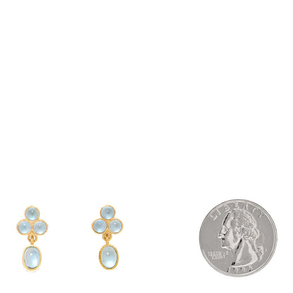 Elizabeth Locke 19K Yellow Gold Aquamarine Drop Earrings 2 of 4
