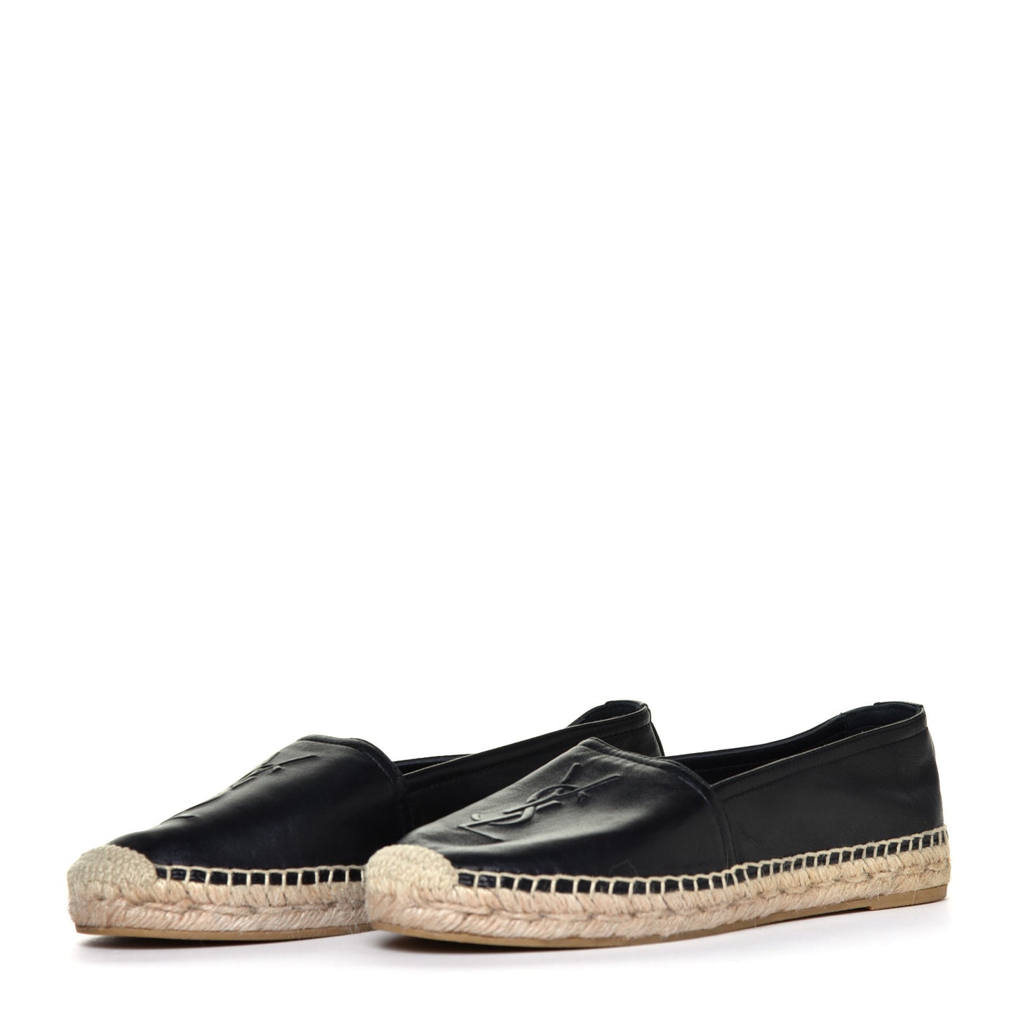 Lambskin Monogram Espadrilles 37 Black