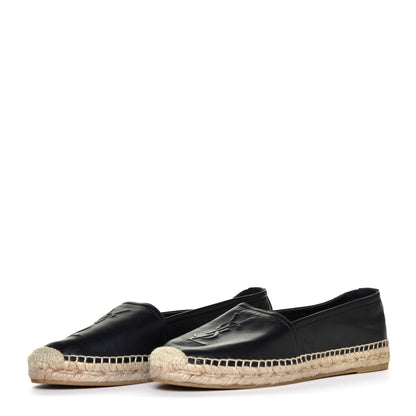 Saint Laurent Lambskin Monogram Espadrilles 37 Black 3 of 12