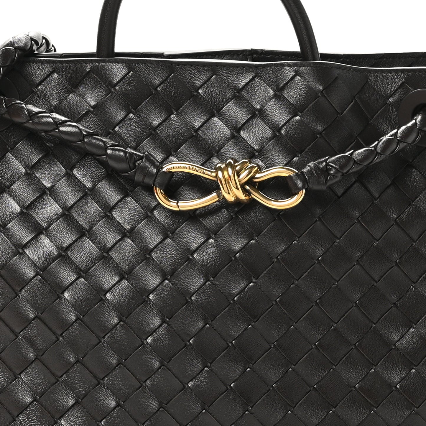 Nappa Intrecciato Medium Andiamo Shoulder Bag Fondant