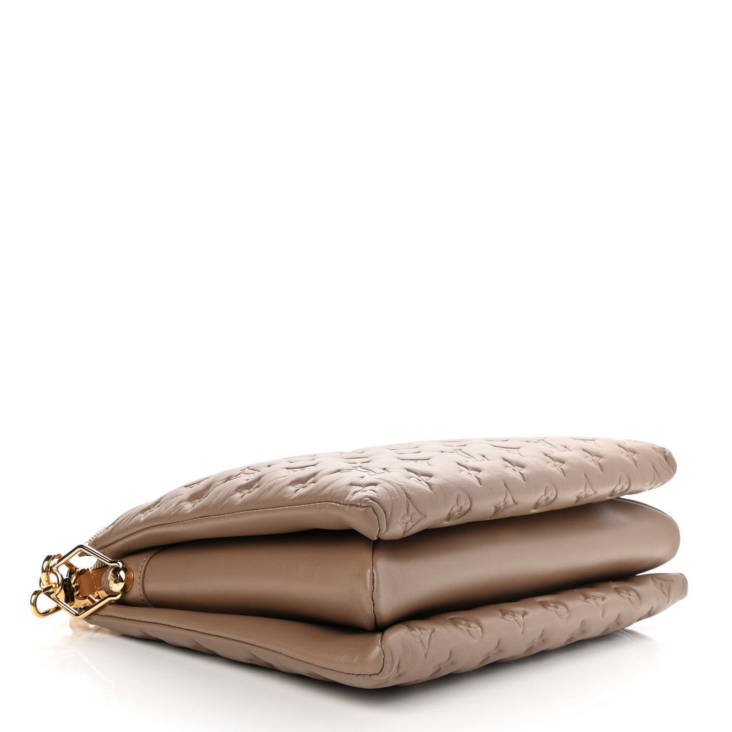 Lambskin Embossed Monogram Coussin MM Taupe