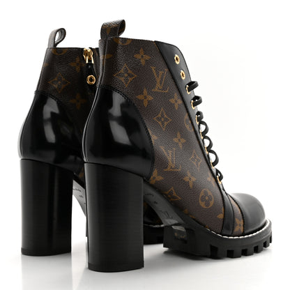 Louis Vuitton Patent Calfskin Monogram Star Trail Ankle Boots 40 Black 4 of 9