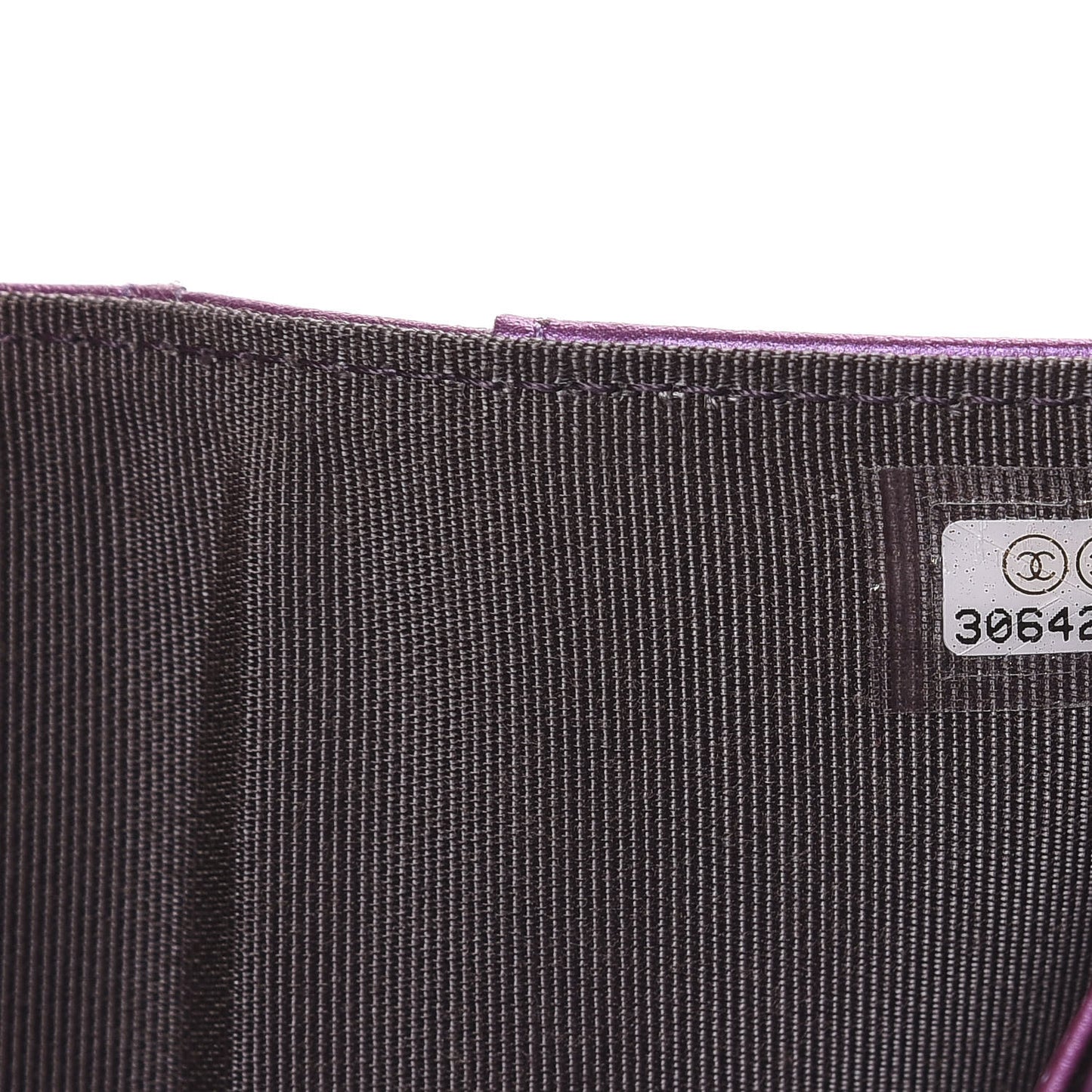 Iridescent Lambskin Small Quilted Flap Wallet Purple
