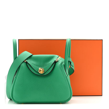 Hermes Taurillon Clemence Mini Lindy 20 Menthe 13 of 13