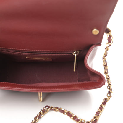 Chanel Lambskin Quilted Small Chain Infinity Top Handle Flap Burgundy 5 of 11
