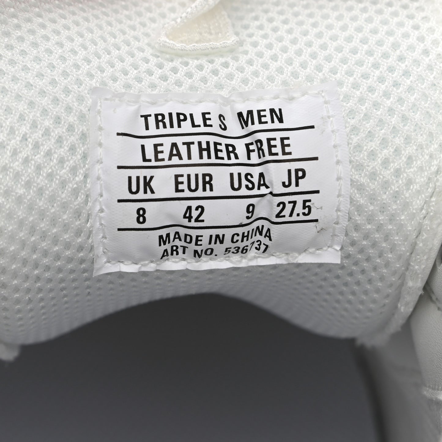 Technical Fabric Allover Logo Mens Triple S Sneakers 42 White Black