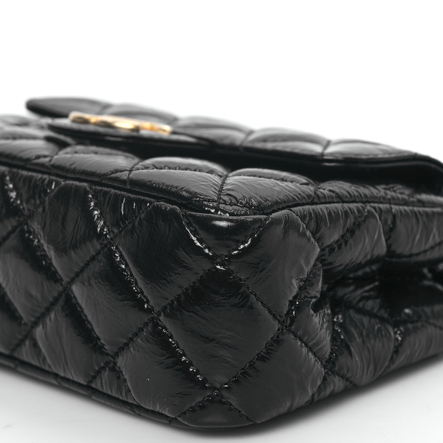 Chanel Shiny Crumpled Calfskin Quilted Small Wavy CC Hobo Black 9 of 11