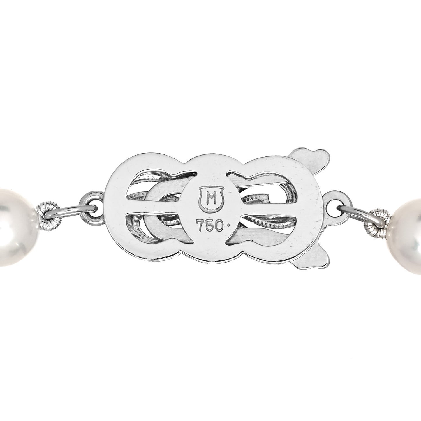 18K White Gold Akoya Pearl 6-7mm Strand Necklace 17.5"
