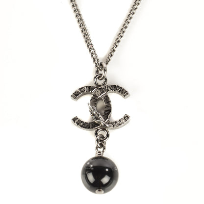Chanel CC Bead Drop Necklace Black 1 of 5