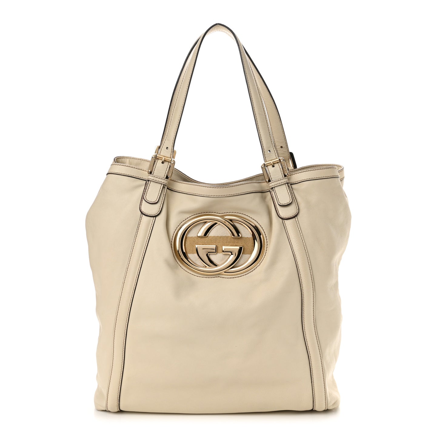 Calfskin Large Britt Shoulder Bag Ivory