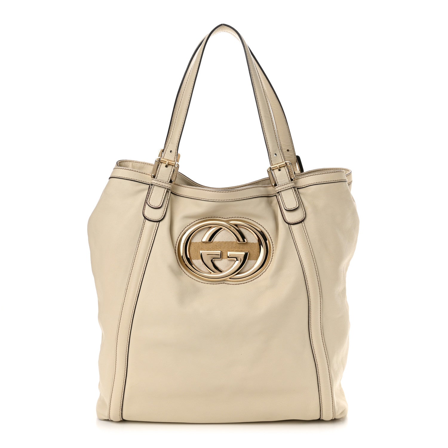 Gucci Calfskin Large Britt Shoulder Bag Ivory 1 of 15