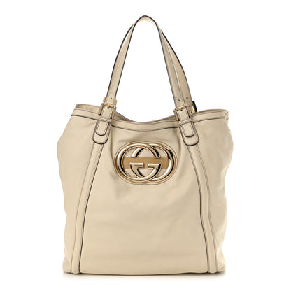 Gucci Calfskin Large Britt Shoulder Bag Ivory 1 of 15