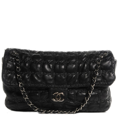 Chanel Lambskin Tweed Double Stitch Maxi Flap Black 1 of 7